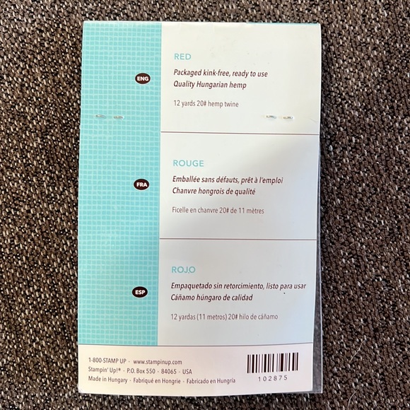 Stampin’ Up colored Hemp twine 36 yards total factory sealed. NWT - Picture 5 of 8